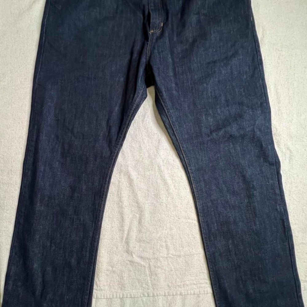 Nautica Jeans Co Mens Dark Wash Denim Jeans 42x32 Navy Blue Straight Leg